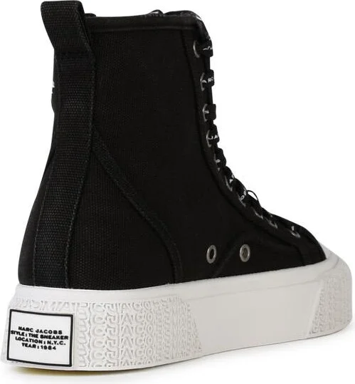 'the High Top' Black Canvas Sneakers - Image 3