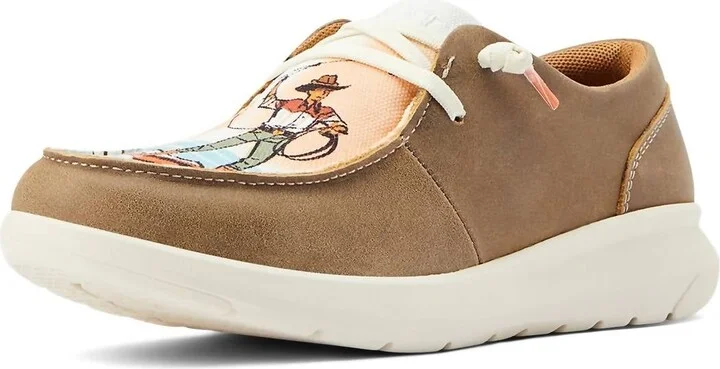 The Hilo Bomber/surfing Paniolo Print Shoe In Brown