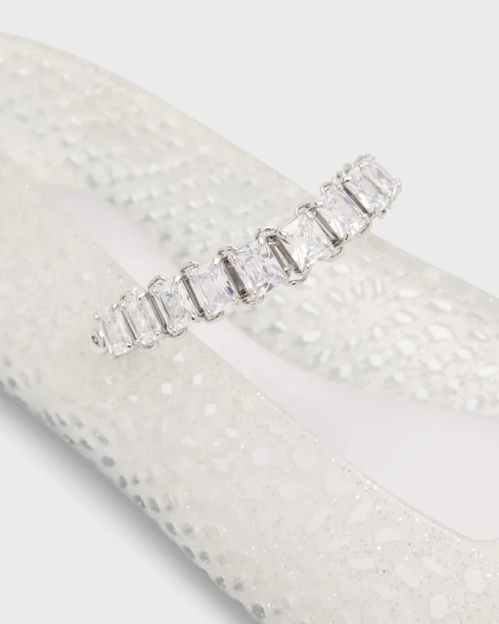 The Jelly Glitter Crystal-Strap Ballerina Flats - Image 2