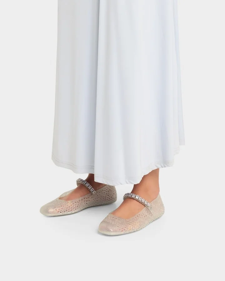 The Jelly Glitter Crystal-Strap Ballerina Flats - Image 10