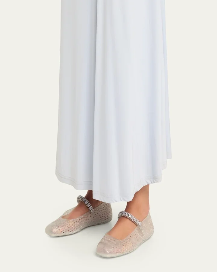 The Jelly Glitter Crystal-Strap Ballerina Flats - Image 9