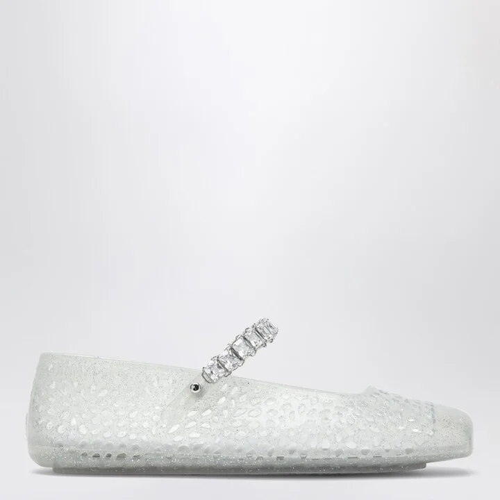 The Jelly transparent ballet flats with crystals