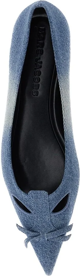 'the Kat' Blue Ballerinas With Cut-out Detail And Bow On The Front In Cotton Woman - Image 4