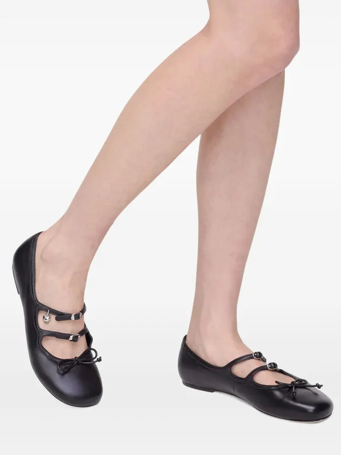 The Kiki buckle-embellished bow ballerina flats - Image 3