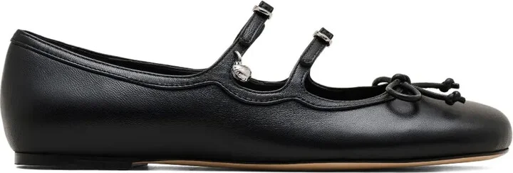 The Kiki buckle-embellished bow ballerina flats