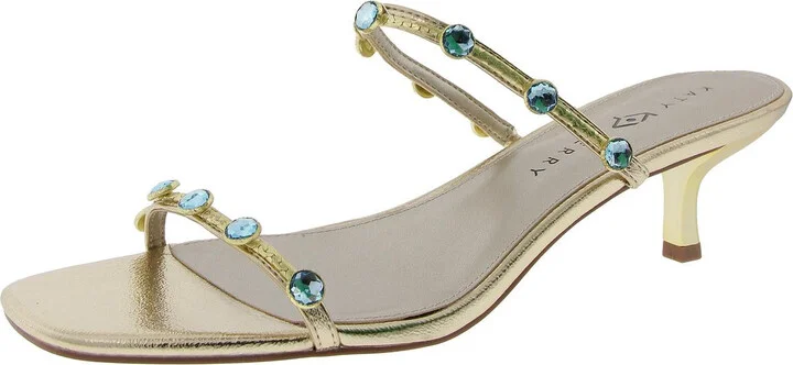 The Ladie Gemstone Sandal Womens Embellished Faux Leather Heels