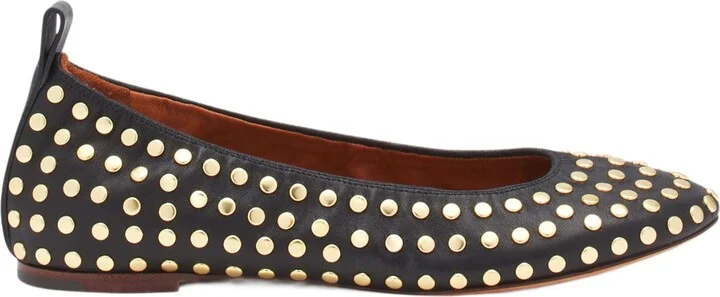 The Leather Ballerina Flat With Studs
