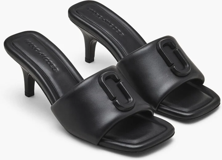 The Leather J Marc Heeled Sandal - Black