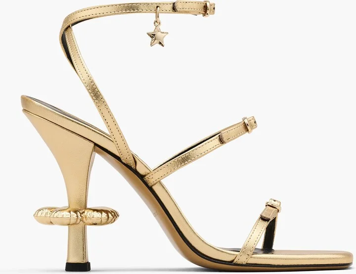 The Metallic Leather Daisy Heel - Gold