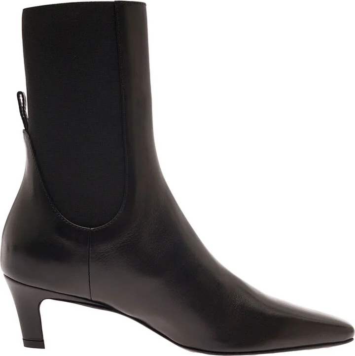 The Mid Heel Leather Boot