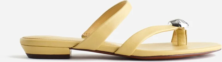 The Mila Organic Hardware Thong Sandal in Leather
