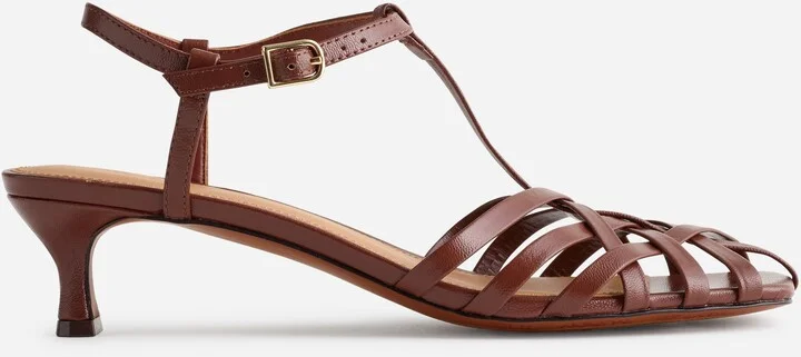 The Milano Mid-Heeled Sandal in Leather