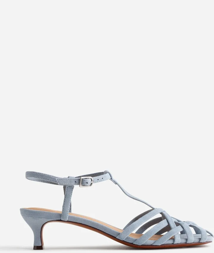 The Milano Mid-Heeled Sandal in Suede
