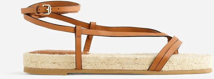 The Mira Espadrille Thong Sandal in Leather