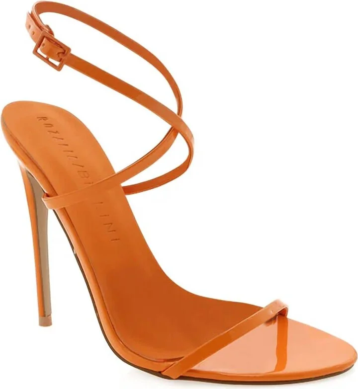 The Naked Sandal In Orange Patent