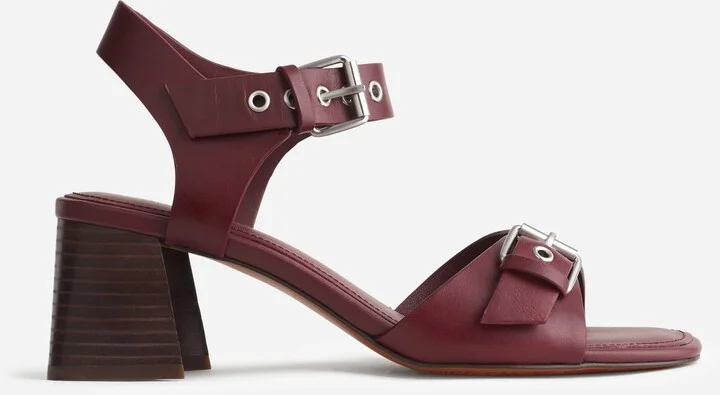 The Neeka Ankle-Strap Heeled Sandal in Leather