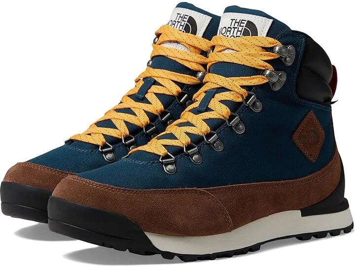 The North Face Back-To-Berkeley IV Textile WP Men's Shoes Shady Blue/Monks Robe Brown : 7 D - Medium, Leather/Textile