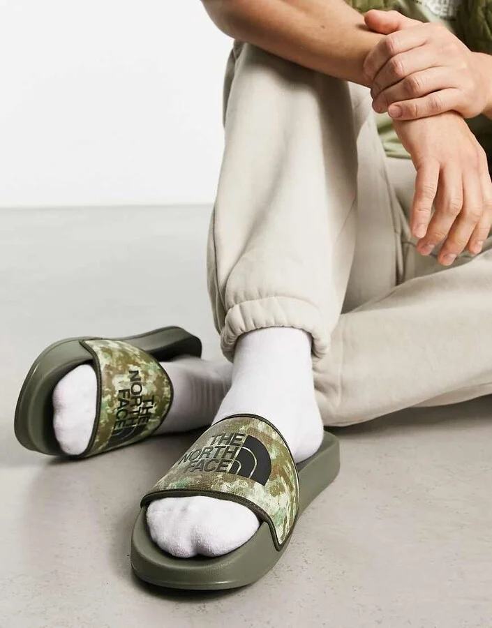 The North Face Base Camp III sliders in camo