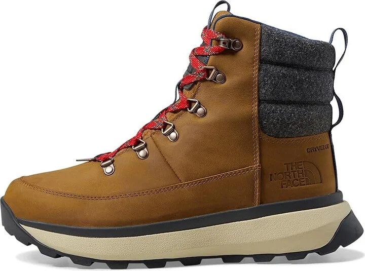 The North Face Bergen Leather WP Men's Shoes Timber Tan/TNF Red : 12 M - Image 6