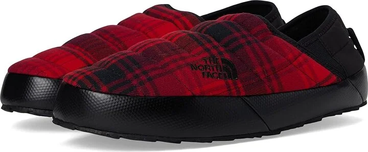 The North Face ThermoBalltm Traction Mule V Novelty Men's Shoes TNF Red Yarn Dye Plaid/TNF Black : 8 D - Medium, Fleece/Polyester/Rubber