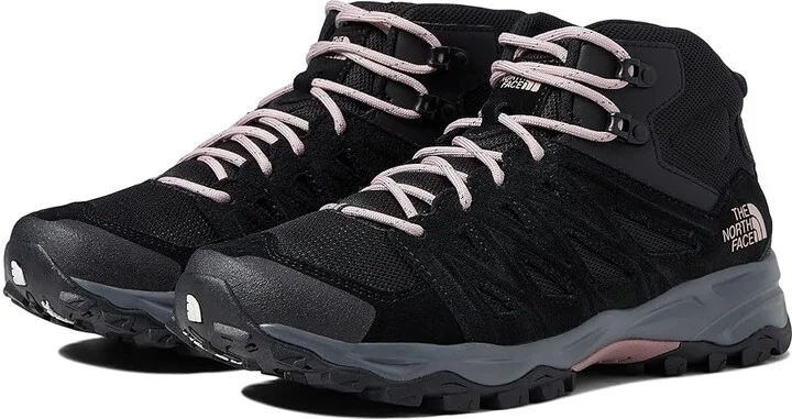 The North Face Truckee Mid Women's Shoes TNF Black/Woodrose : 10.5 B - Medium, Leather/Textile