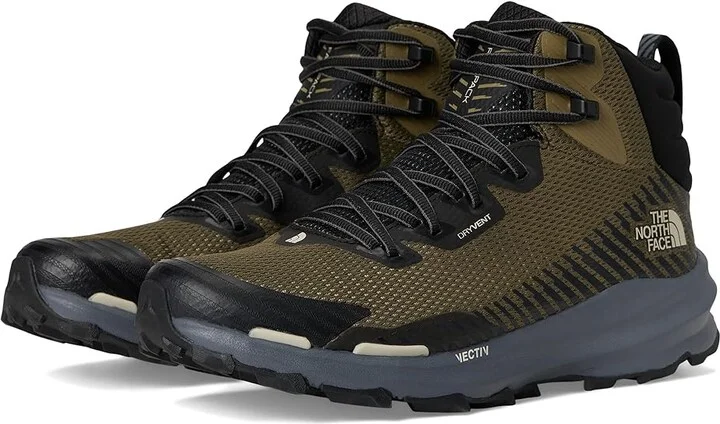 The North Face VECTIV Fastpack Mid WP Men's Climbing Shoes Military Olive/TNF Black : 11 D - Medium, Synthetic