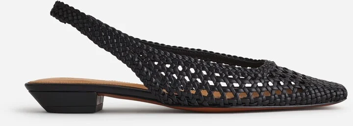 The Ophelia Slingback Flats in Woven Leather