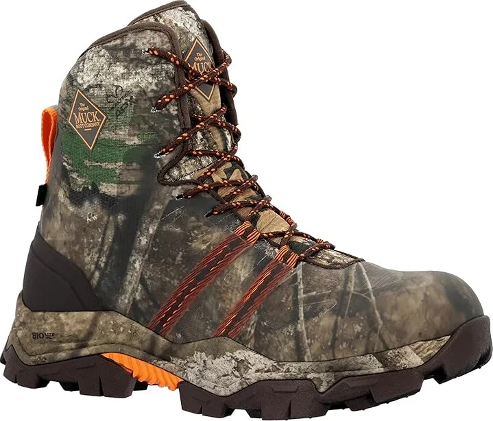The Original Muck Boot Company Alpha Pursuit Men's Work Lace-up Boots Brown/Orange/Realtree : 10 M, Synthetic