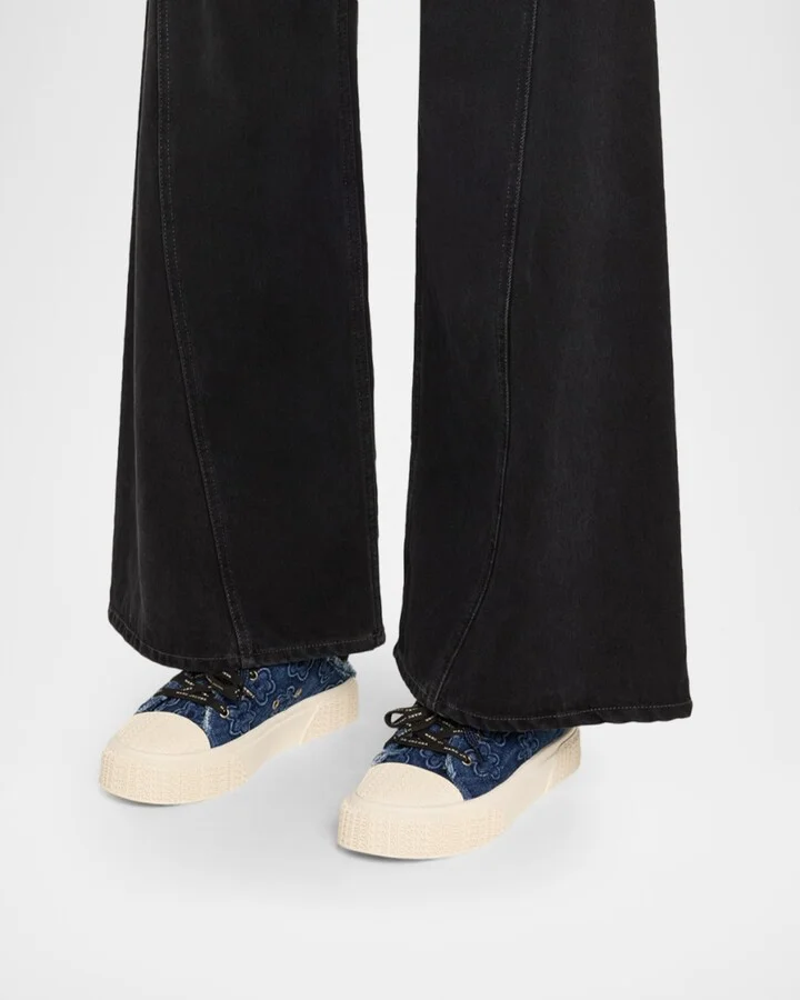 The Puffed Daisy Denim Sneaker Mules - Image 2