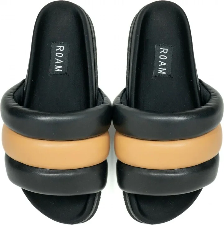 The Puffy Sliders In Black/tan