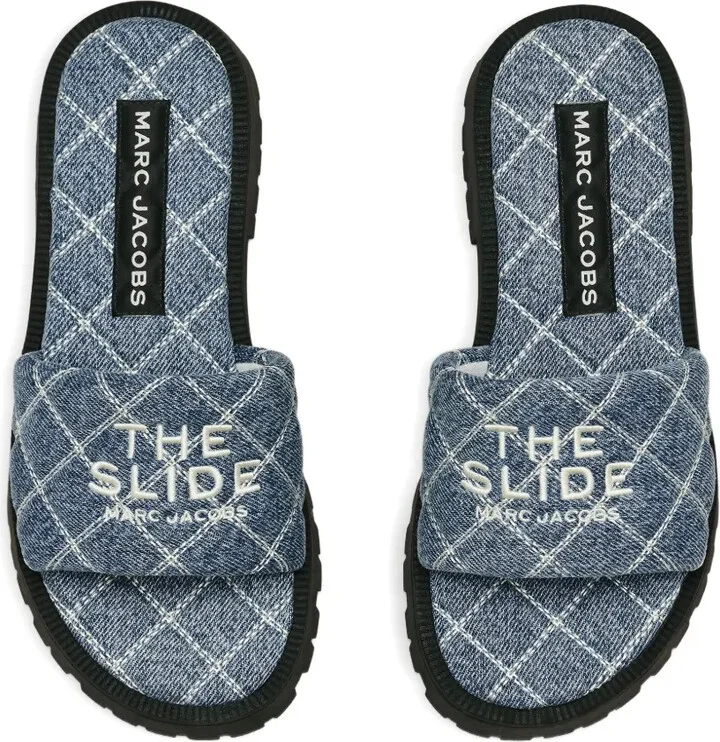 The Quilted denim slides - Image 5