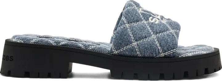 The Quilted denim slides