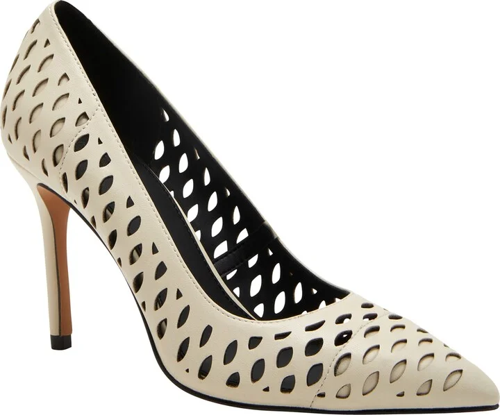 The Revival Fishnet Pointed Cap Toe Pump