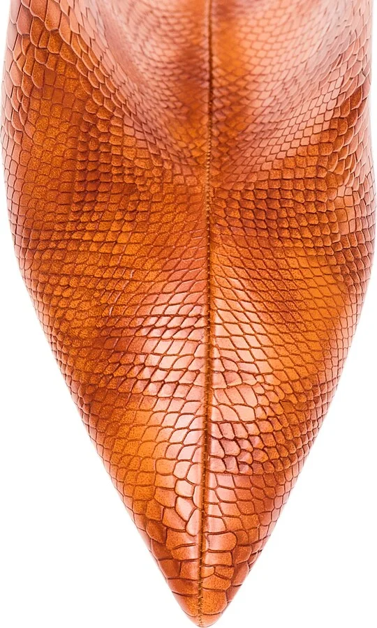 The Revival Snakeskin Embossed Pointed Toe Mid Calf Boot - Image 6