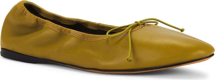 The Row Awar Ballerina Flat in Olive - Image 2