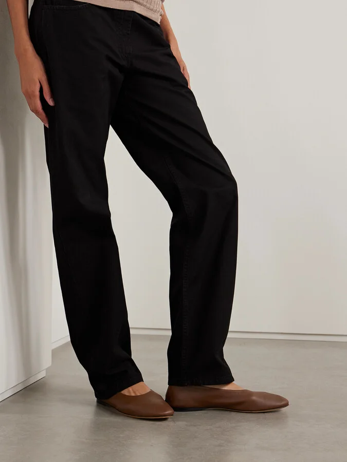 The Row - Awar Leather Ballet Flats - Brown - Image 2
