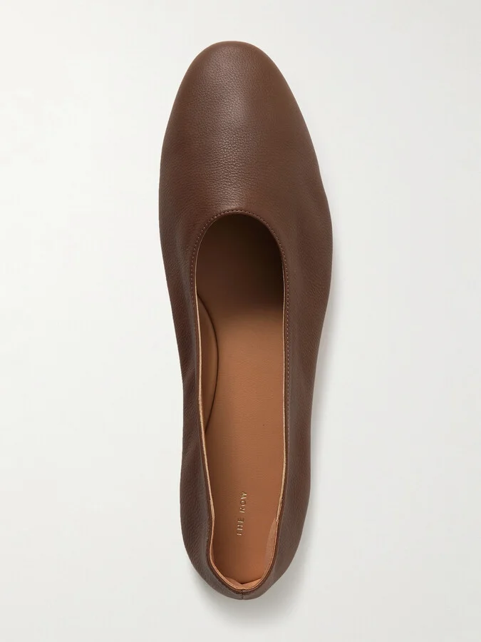 The Row - Awar Leather Ballet Flats - Brown - Image 5