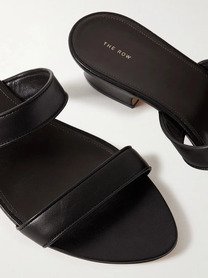 The Row - Awar Leather Sandals - Black - Image 4