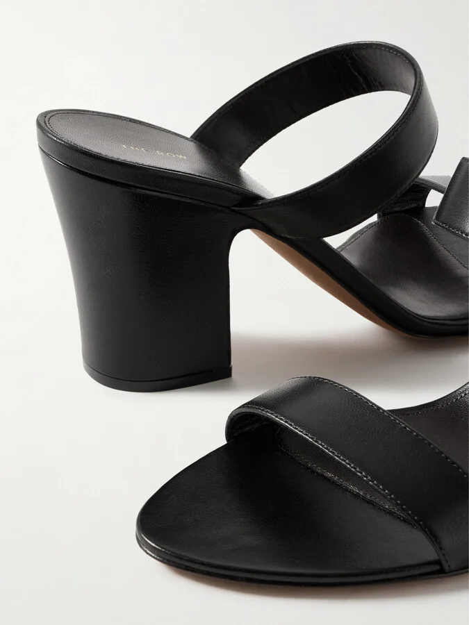 The Row - Awar Leather Sandals - Black - Image 4