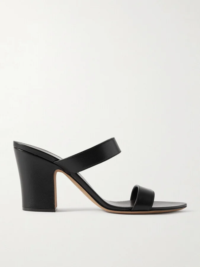 The Row - Awar Leather Sandals - Black