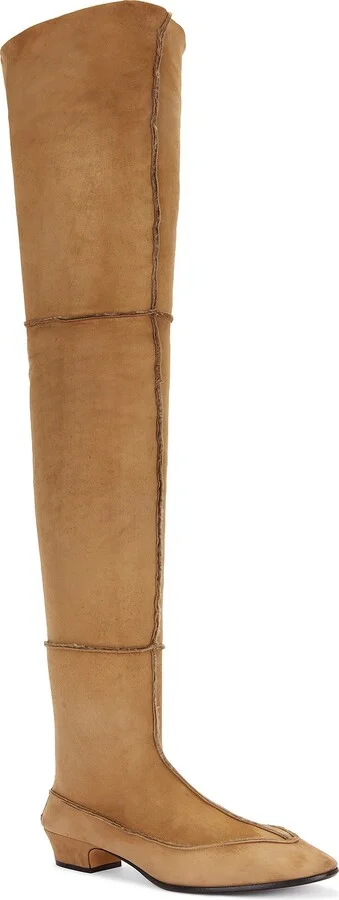 The Row Awar Shearling Boot in Brown - Image 2