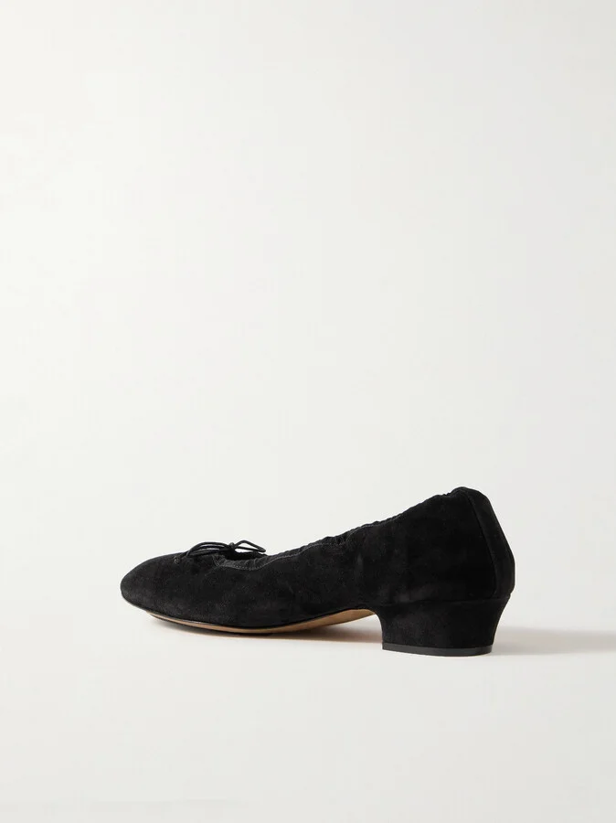 The Row - Awar Shearling-lined Suede Pumps - Black - Image 3
