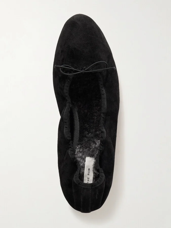 The Row - Awar Shearling-lined Suede Pumps - Black - Image 5