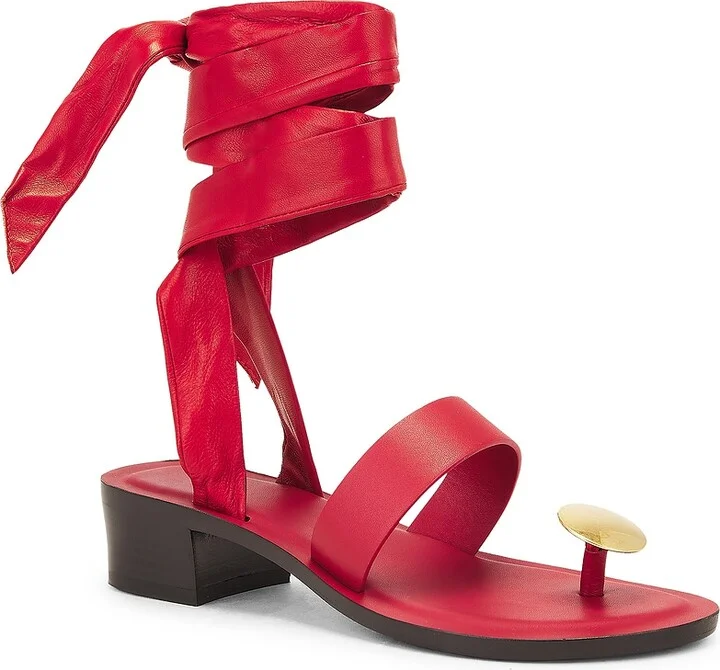 The Row Band Sandal in Red - Image 2