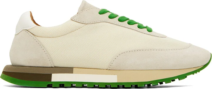 The Row Beige & Green Owen Sneakers