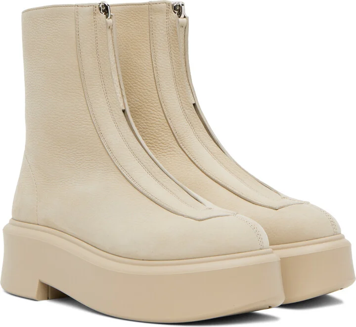 The Row Beige Zipped I Boots - Image 4