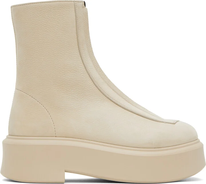 The Row Beige Zipped I Boots