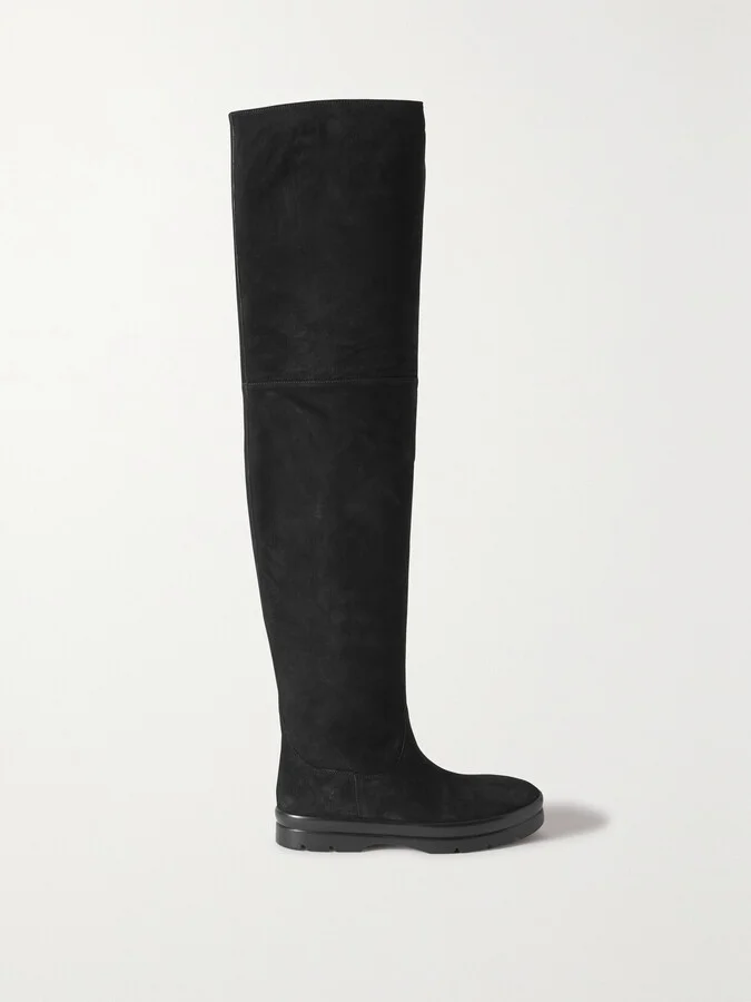 The Row - Billie Suede Over-the-knee Boots - Black