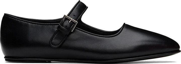 The Row Black Ava Ballerina Flats