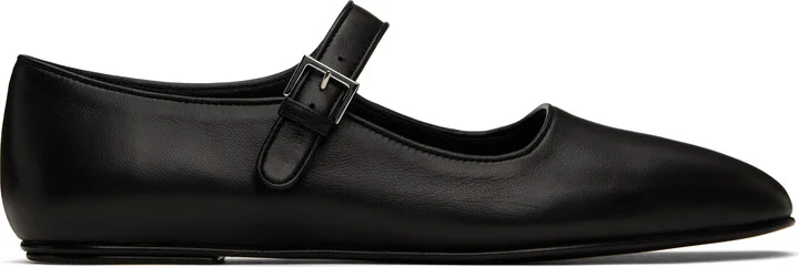 The Row Black Ava Ballerina Flats